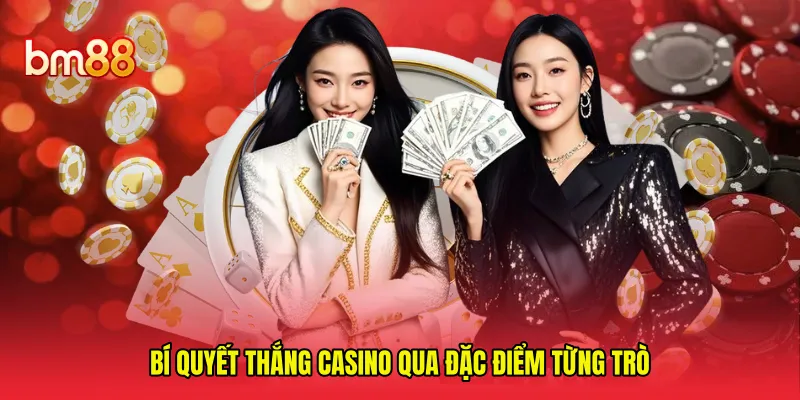 Bí quyết thắng casino qua đặc điểm từng trò
